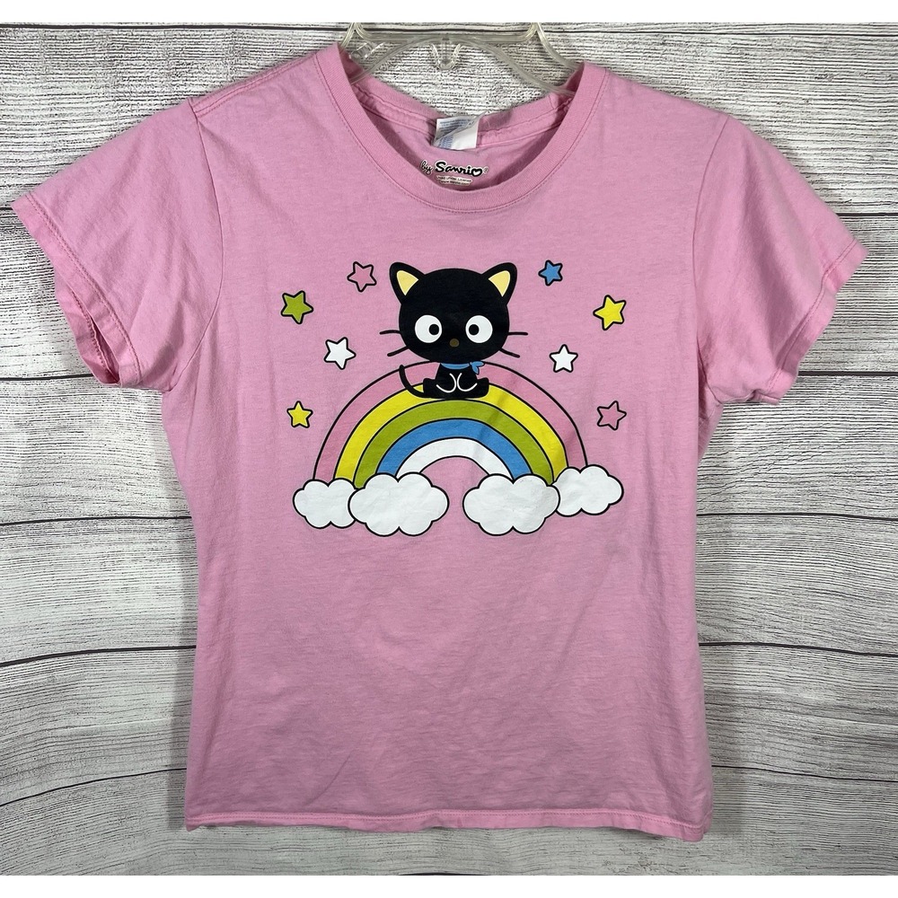 Hello Kitty Chococat Rainbow Graphic T Shirt Womens Small Pink Sanrio